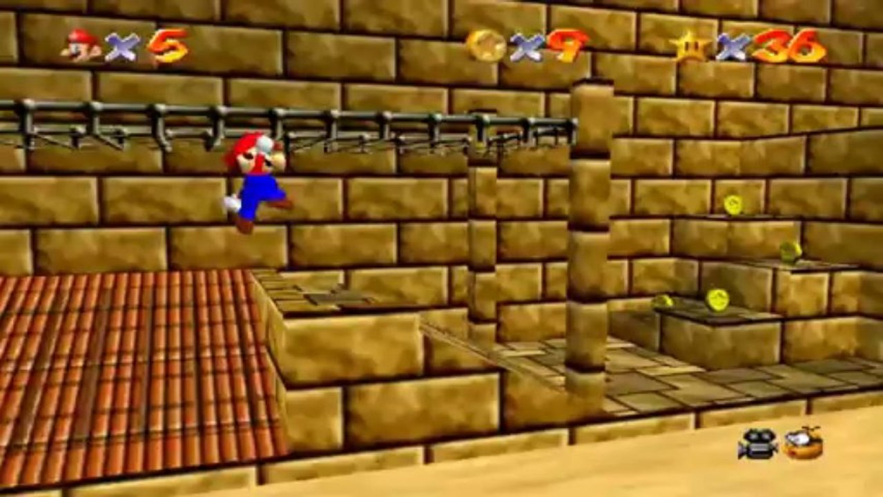 Super Mario 64 - Sables trop mouvants - Etoile 3 : Dans l'ancienne pyramide