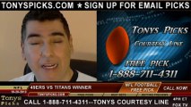 Tennessee Titans vs. San Francisco 49ers Pick Prediction NFL Pro Football Odds Preview 10-20-2013