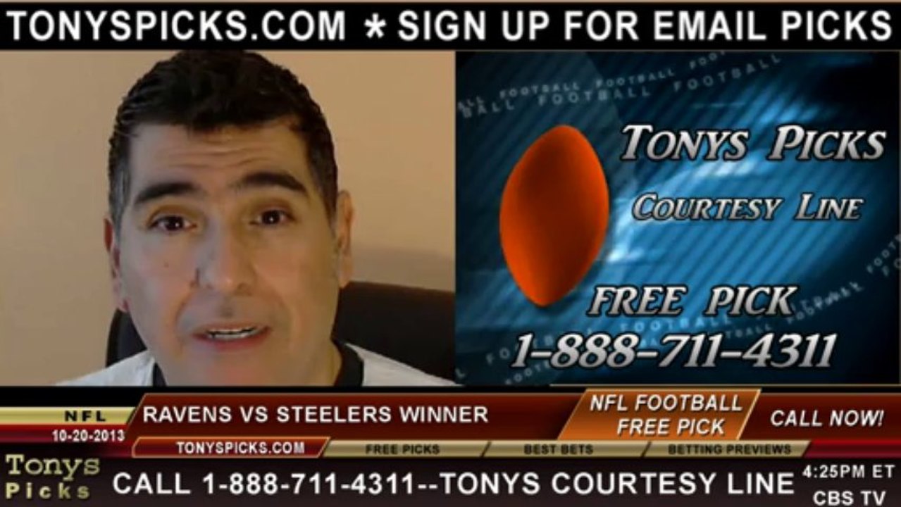 Pittsburgh Steelers vs. Baltimore Ravens Pick Prediction NFL Pro Football Odds Preview 10-20-2013