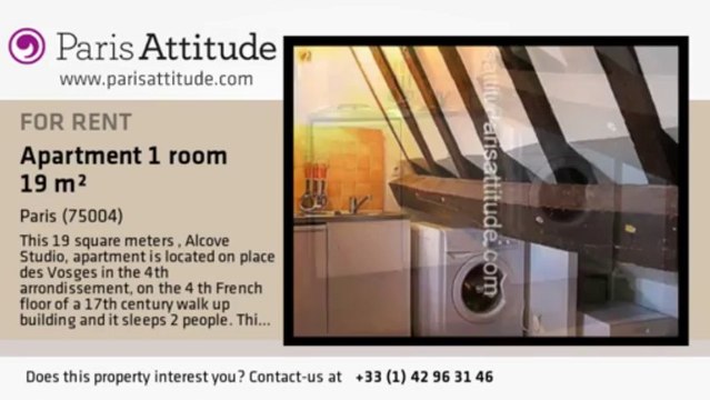 Alcove Studio Apartment for rent - Place des Vosges, Paris - Ref. 5195