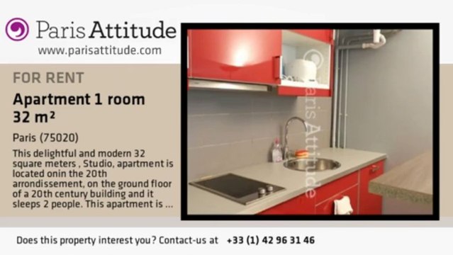 Studio Apartment for rent - Gambetta, Paris - Ref. 7754
