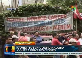 Conforman frente paraguayo para movilización contra privatizaciones