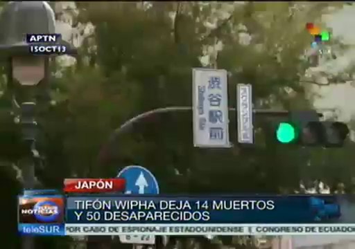 El tifón Wipha deja al menos 14 muertos en Japón