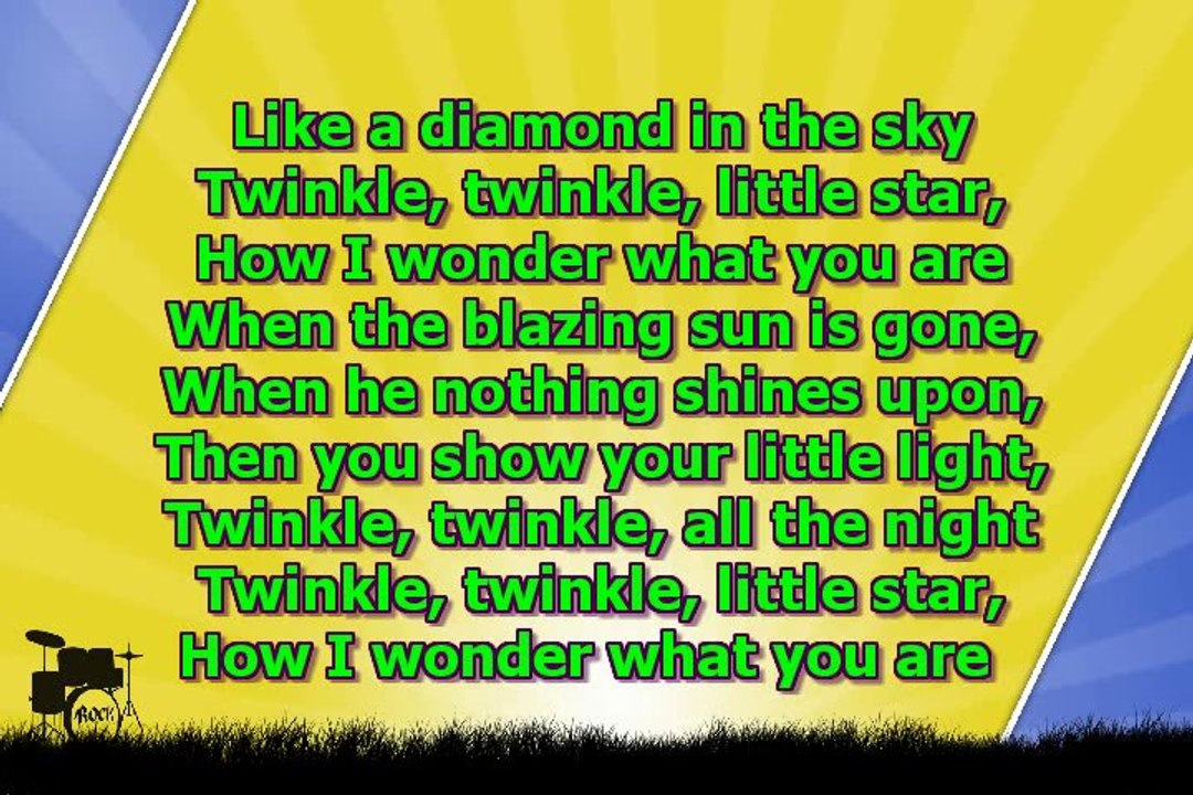 Karaoke for kids - Twinkle twinkle little star - key -3 - with backing melody