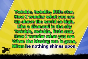 Karaoke for kids - Twinkle twinkle little star - slow - key -3 - with backing melody