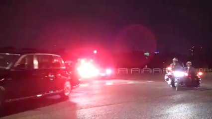 オランド大統領 車列 宮中晩餐会を後に Le président François Hollande Visite d_État au Japon