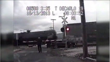 Train VS CAR : Woman's Car Collides With 2 Trains in Utah!