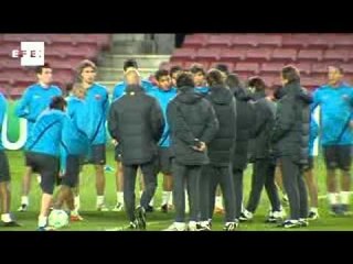 Barcelona and Bayer Leverkusen train at Camp Nou