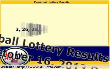 Powerball Lottery Drawing Results for October 16, 2013