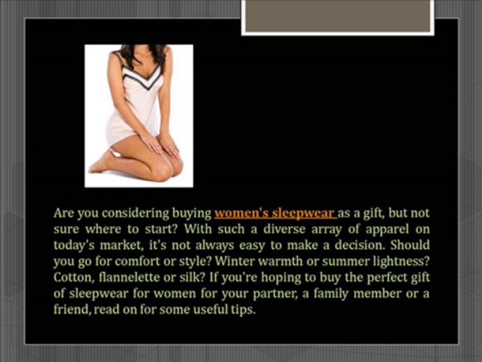 Sleepwear Online | How to choose a Perfect Sleepwear for Women