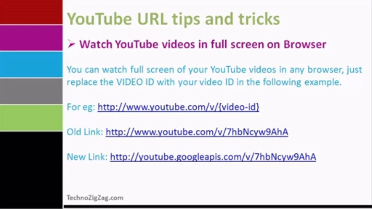 YouTube URL tips and tricks
