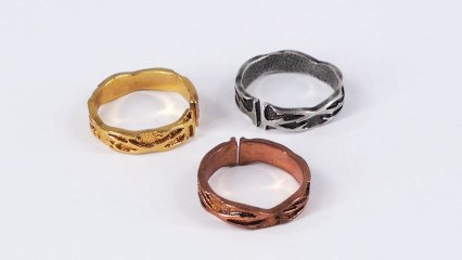 КОЛЬЦО БЕНД С ОРНАМЕНТОМ МОРСКИХ ВОДОРОСЛЕЙ ДЛЯ ДЕВУШКИСАРГАССЫ