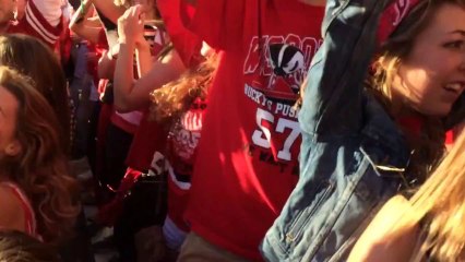 Bo Ryan Jumping around with the Badger team!