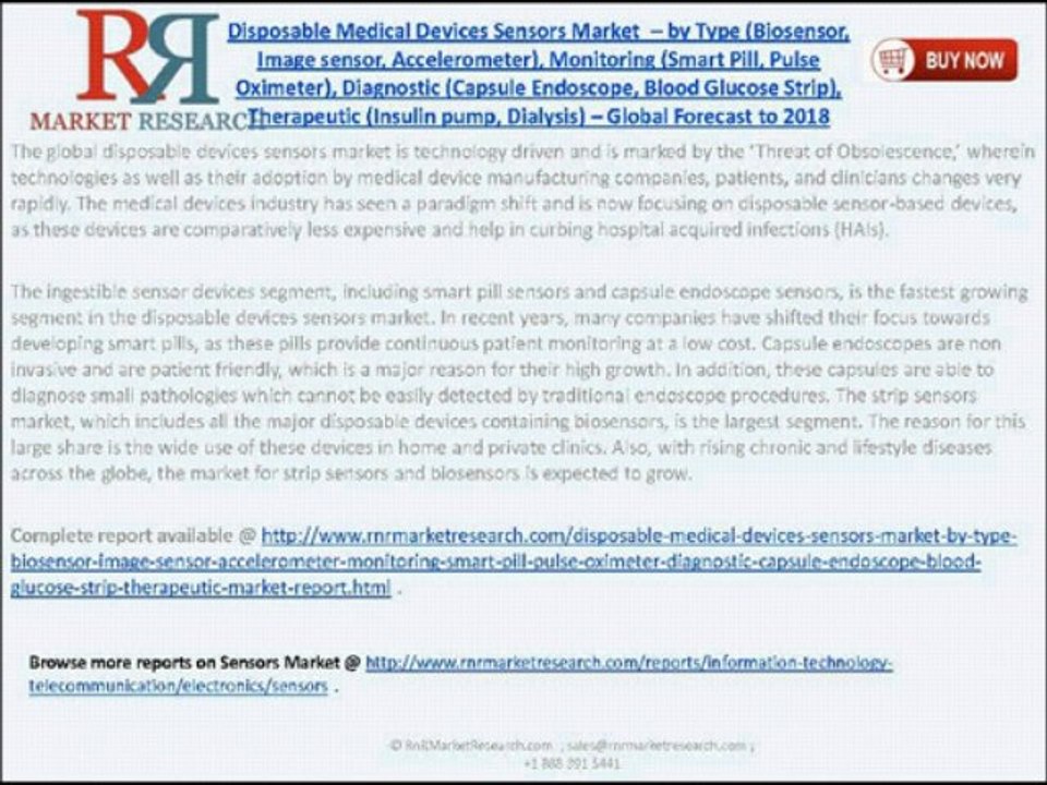 RnRMR Disposable Medical Devices Sensors Market 2018