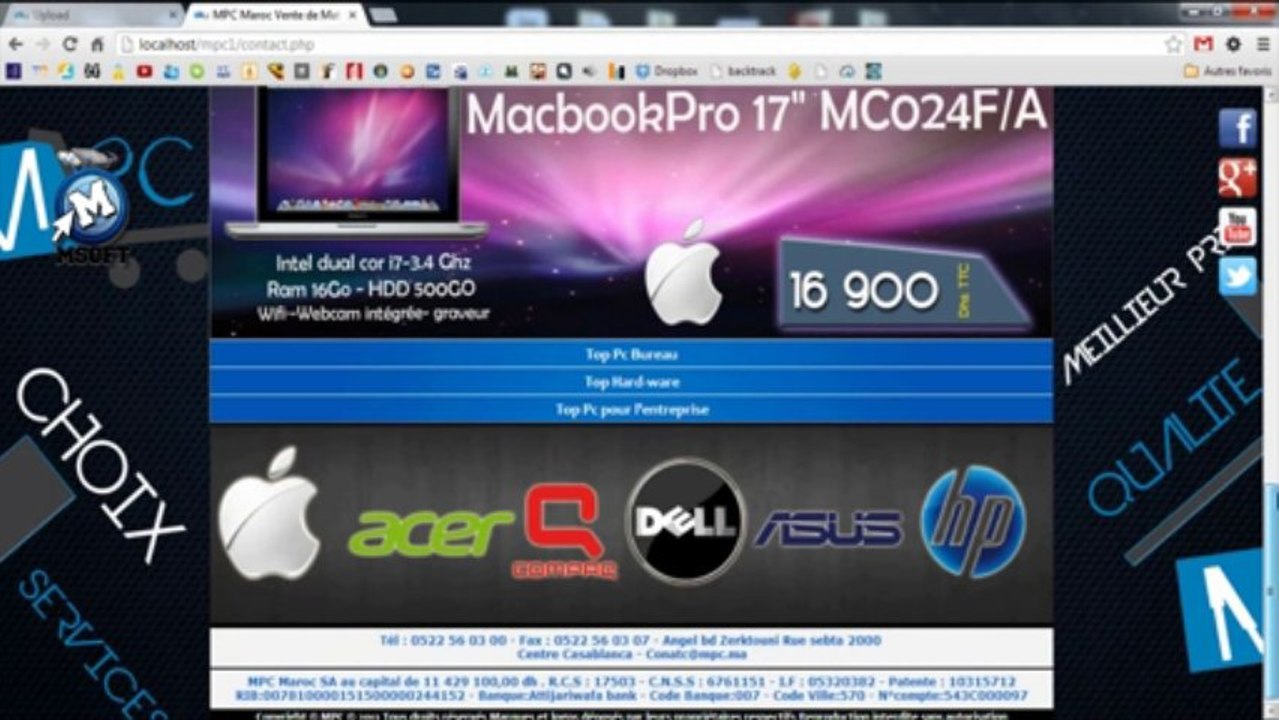 | Mon projet de fin d'étude | Site web | vente matériel informatique