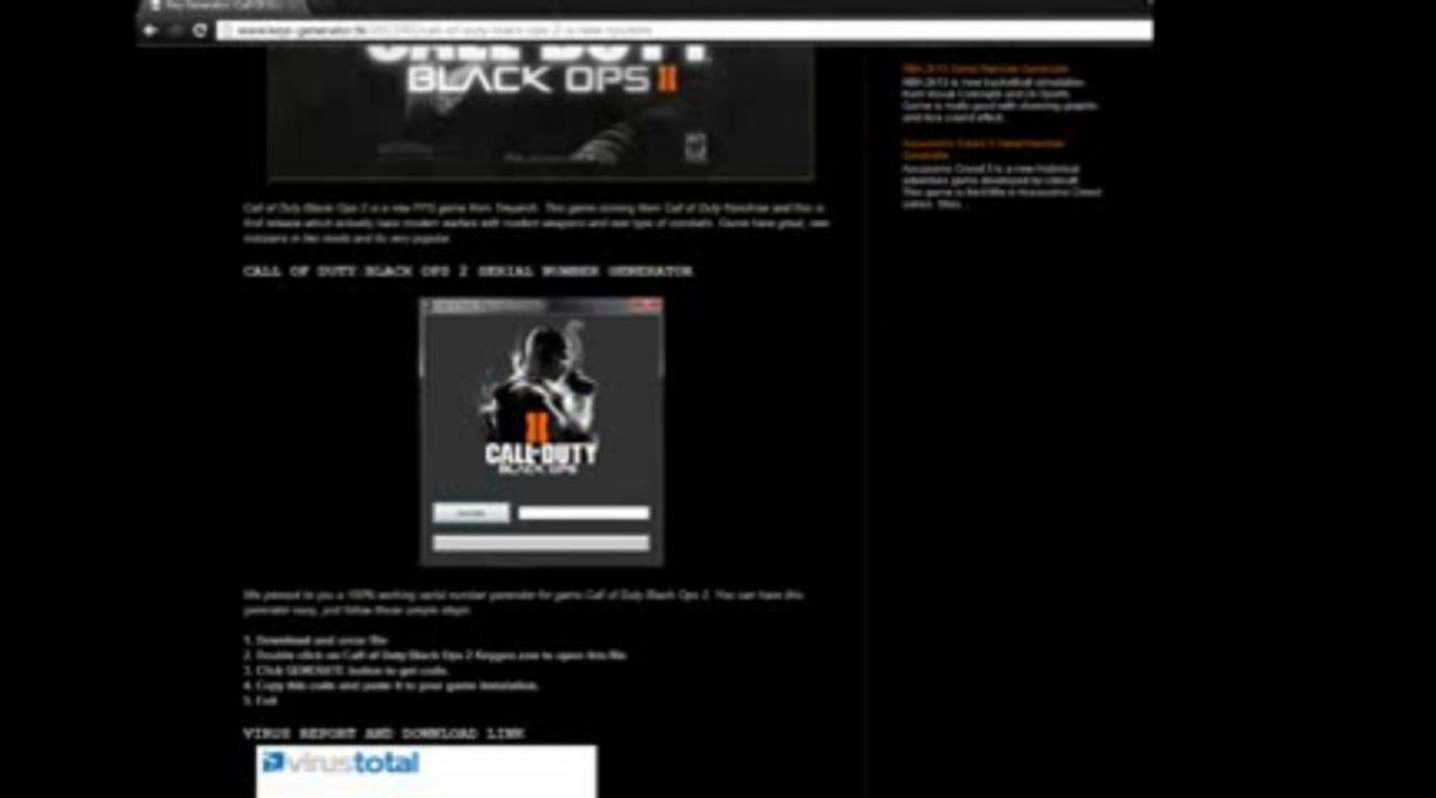 [New version]Call Of Duty Black Ops 2 - Serial Number Generator For Call Of Duty Black Ops 2 _ HD
