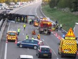 Un poids lourd travers l'A7 à Montélimar