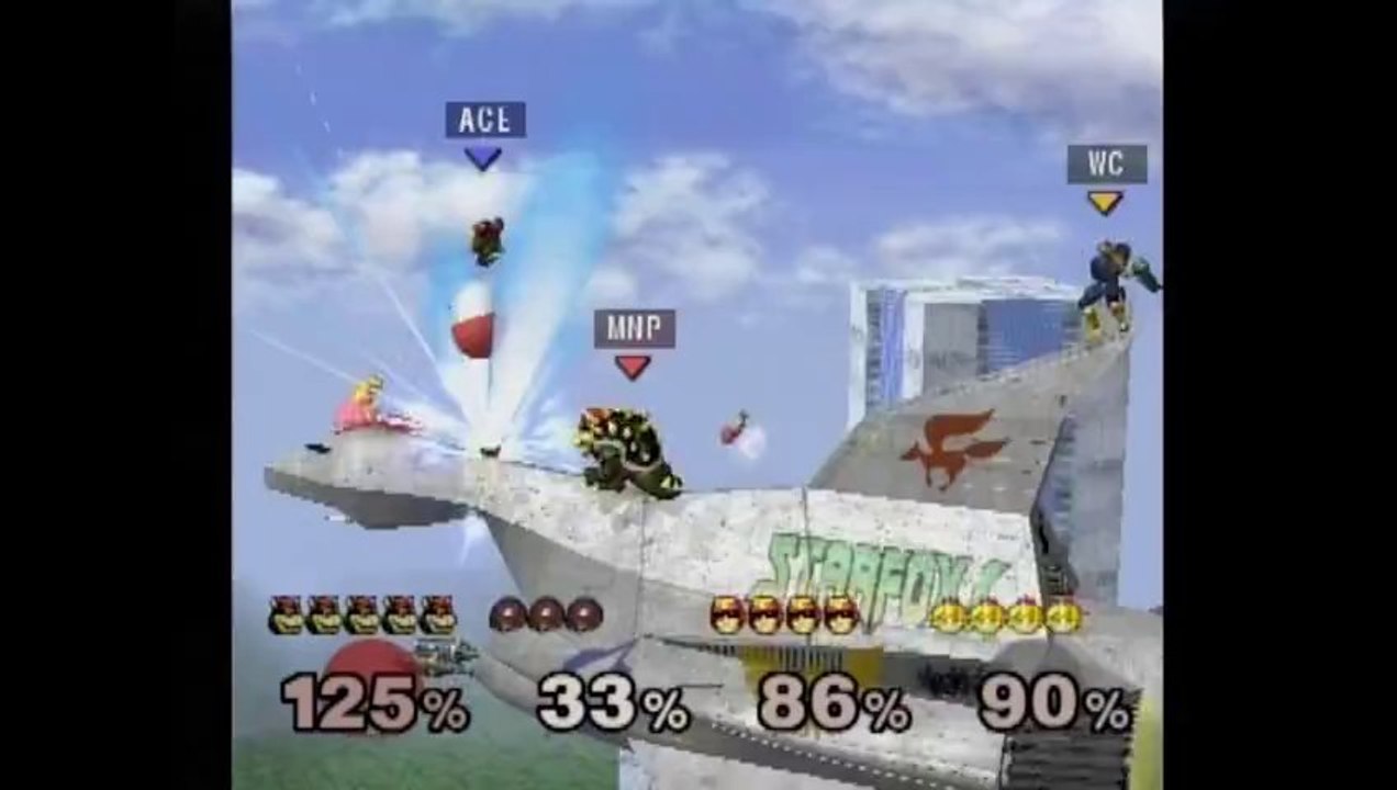 Super Smash Bros. Melee | Melee Gameplay | Part 1 | Nintendo GameCube (GCN) | Corneria, Poor Bowser