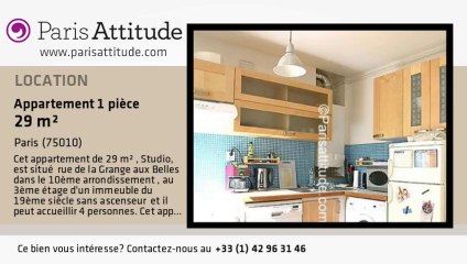 Appartement Studio à louer - Canal St Martin, Paris - Ref. 3324