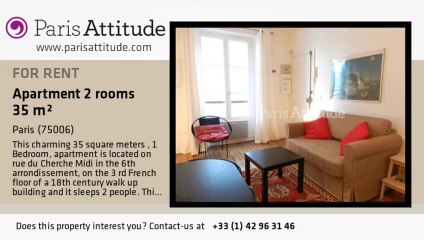 1 Bedroom Apartment for rent - St Placide, Paris - Ref. 8133