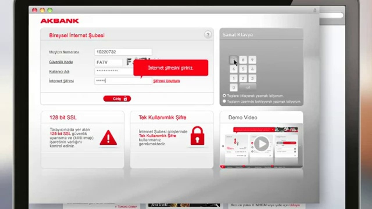 Akbank İnternet Şubesi Giriş