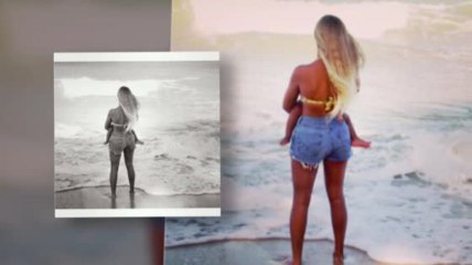 Beyonce à la plage avec Blue Ivy