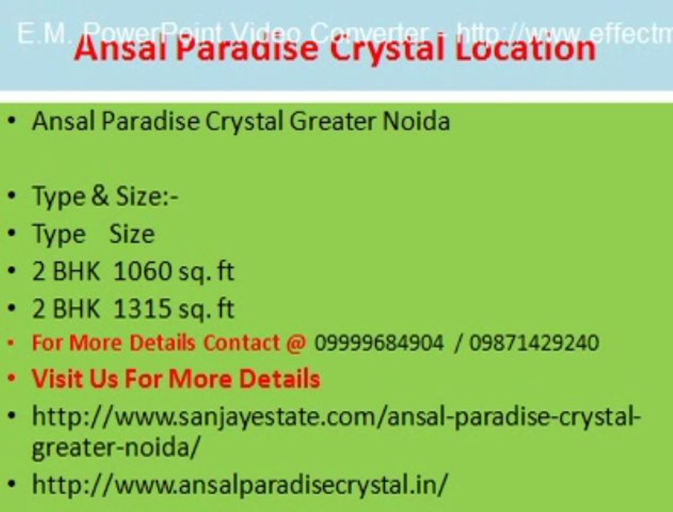 Get - Ansal New Project Greater Noida !!sanjayestate!! Ansal Api Paradise Crystal ..