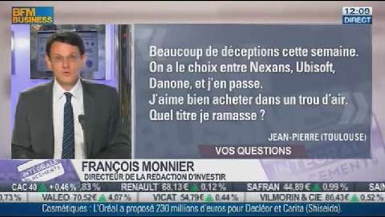 Les Réponses de François Monnier aux questions des auditeurs, dans Intégrale Placements - 18/10