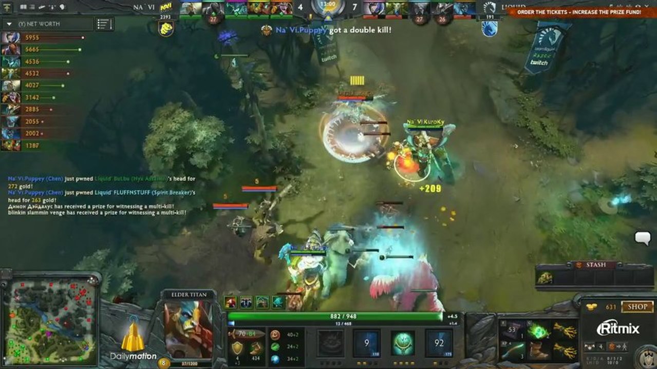 Na'Vi vs Team Liquid Game 2  DOTA 2 Champions League   TobiWan & Clairvoyance English)