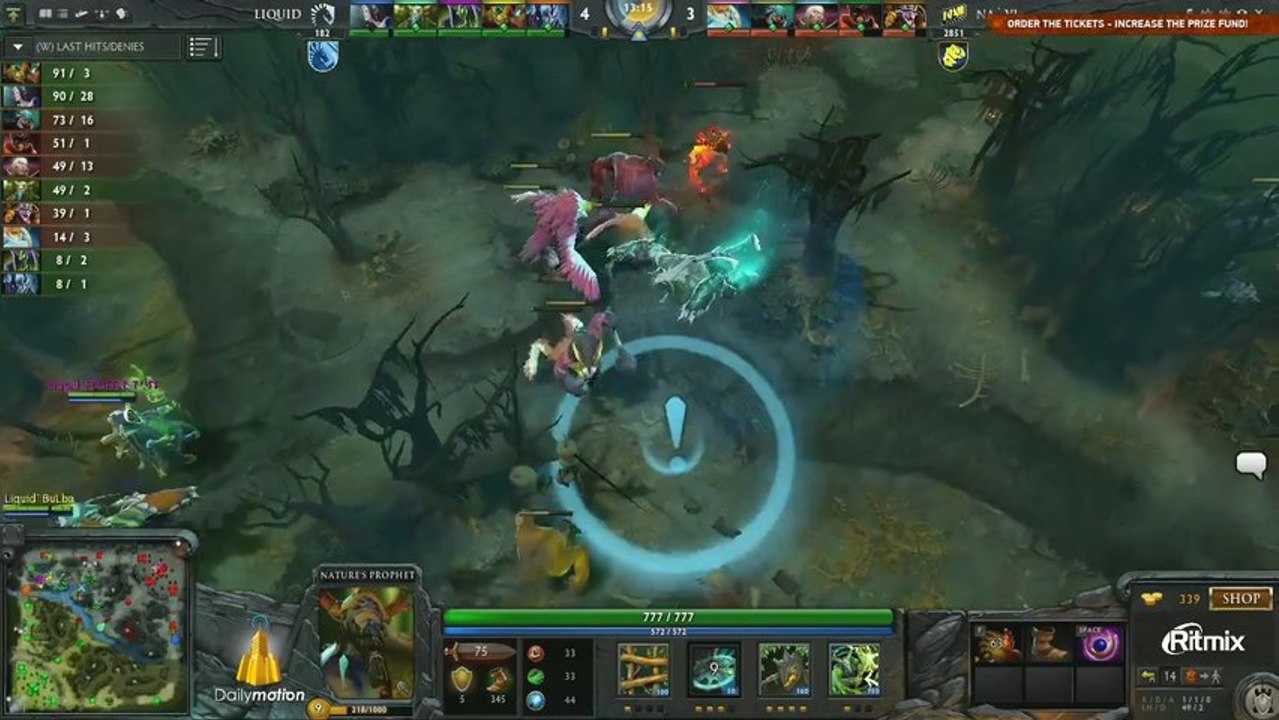 Na'Vi vs Team Liquid Game 3  DOTA 2 Champions League   TobiWan & Clairvoyance English)