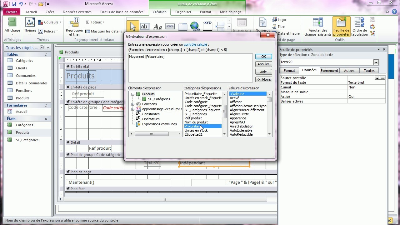 Exercice Access | Correction TP 11