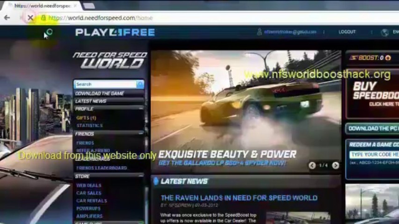 NFS World Hack [Boost and Money and Powerups and more] [2013] Original Link
