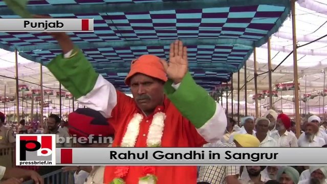 Rahul Gandhi speaks at a Congress Rally in Sangrur, Punjab