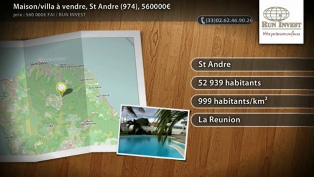 Maison/villa à vendre, St Andre (974), 560000€
