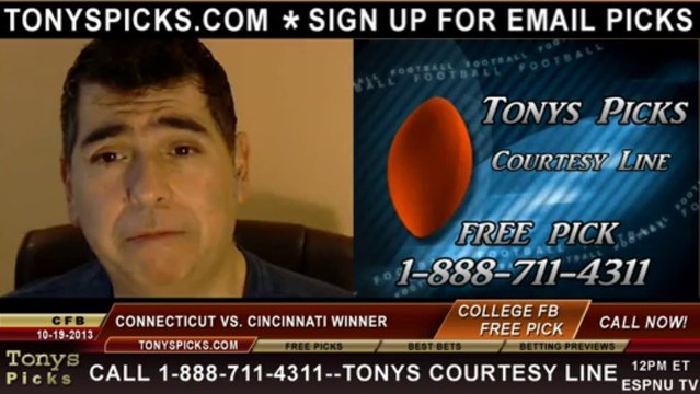 Cincinnati Bearcats vs. Connecticut Huskies Pick Prediction NCAA College Football Odds Preview 10-19-2013