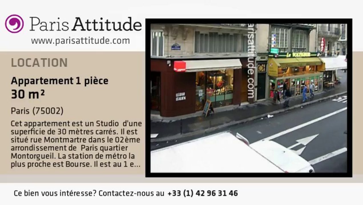 Appartement Studio à louer - Bourse, Paris - Ref. 1980