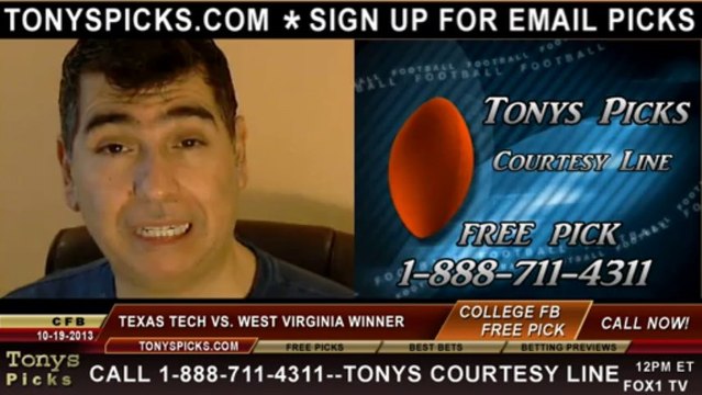 Texas Tech Red Raiders vs. West Virginia Mountaineers Pick Prediction NCAA College Football Odds Preview 10-19-2013