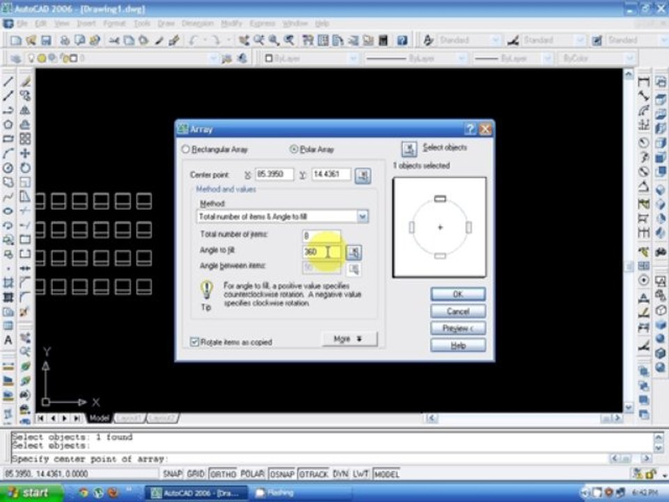 Autodesk - Auto CAD 2006/2008 - Command - Array AR - Urdu / Hindi 