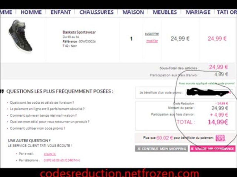 code reduction tati