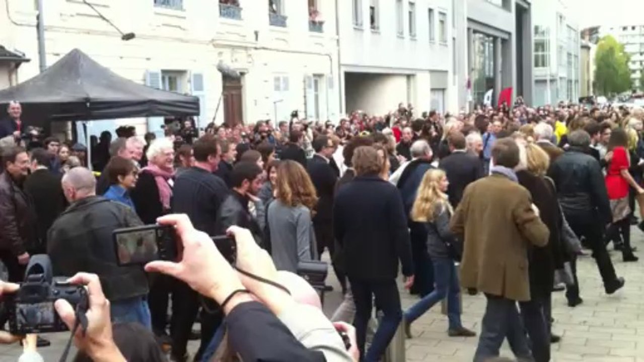 Remake de la sortie des cinéastes avec Quentin Tarantino lors du Festival Lumière 2013