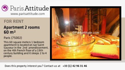 1 Bedroom Apartment for rent - Montorgueil, Paris - Ref. 1303