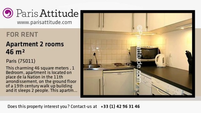 1 Bedroom Apartment for rent - Nation, Paris - Ref. 4700