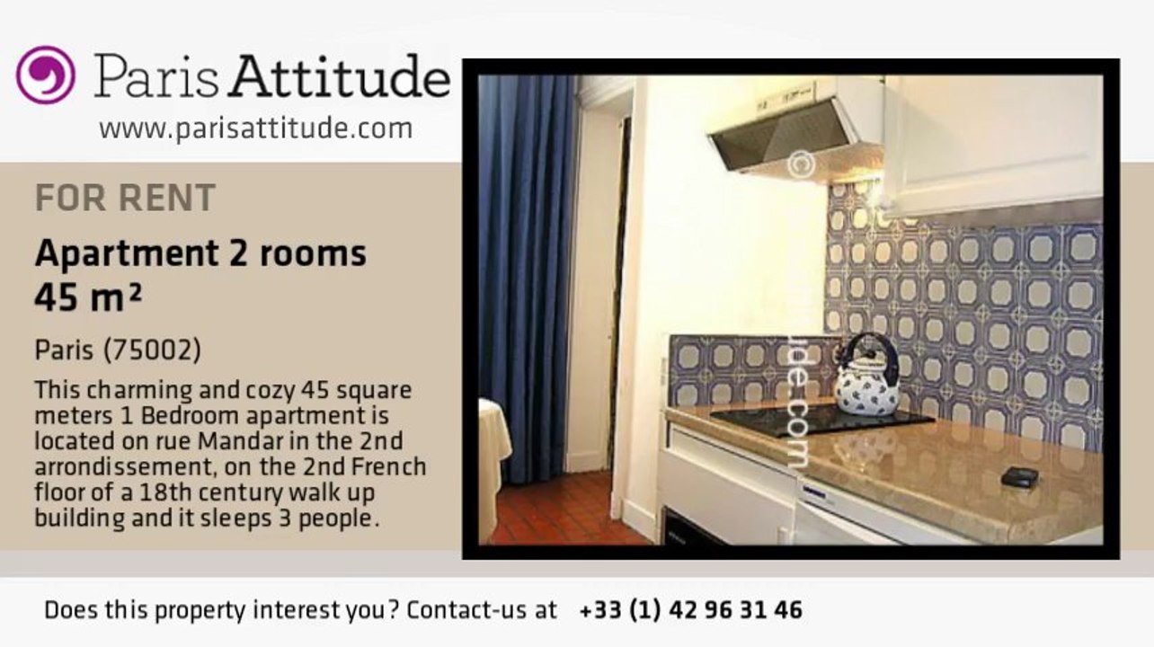 1 Bedroom Apartment for rent - Montorgueil, Paris - Ref. 4253