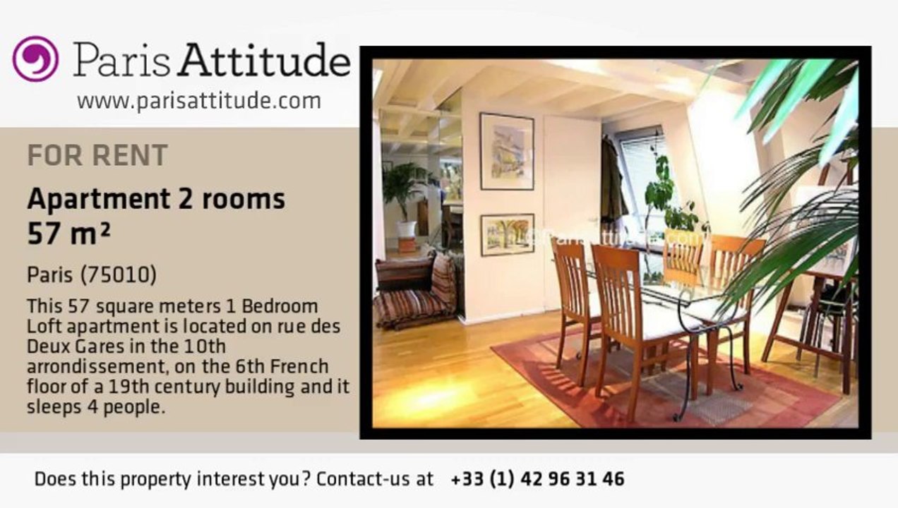 1 Bedroom Loft for rent - Gare de l'Est/Gare du Nord, Paris - Ref. 3906