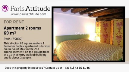 1 Bedroom Duplex for rent - Bourse, Paris - Ref. 4176