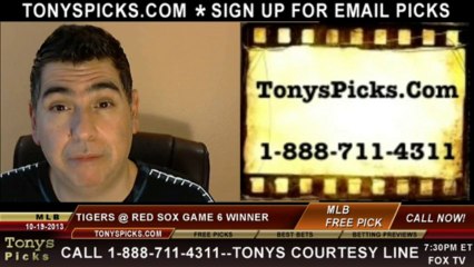 ALCS Game 6 MLB Pick Prediction Boston Red Sox vs. Detroit Tigers Betting Lines Odds Preview 10-19-2013