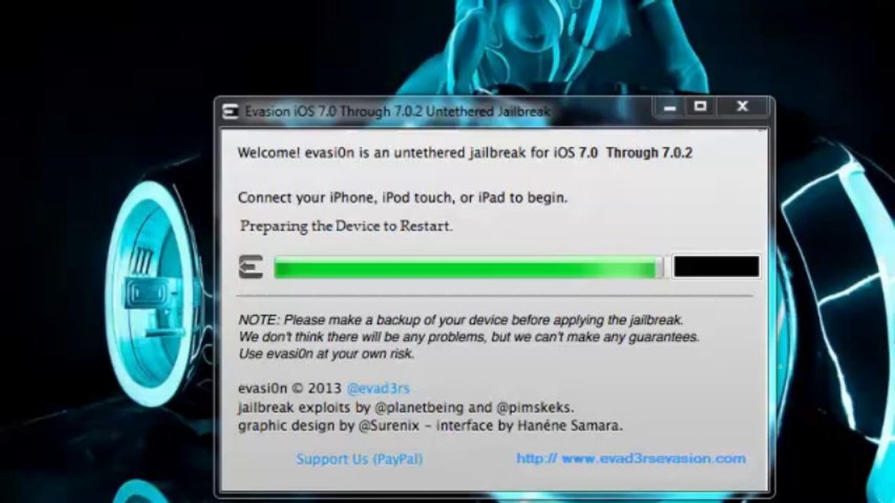Evasion iOS 7.0 Through 7.0.2 Jailbreak Untethered evasion released