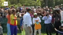 Obama recebe crianças para tradicional corrida de ovos de Páscoa na Casa Branca.