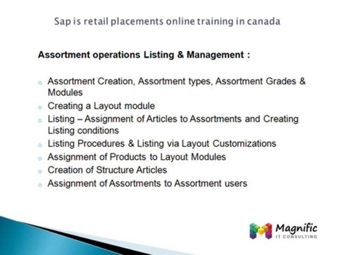 Sap is retail placements online training in canada