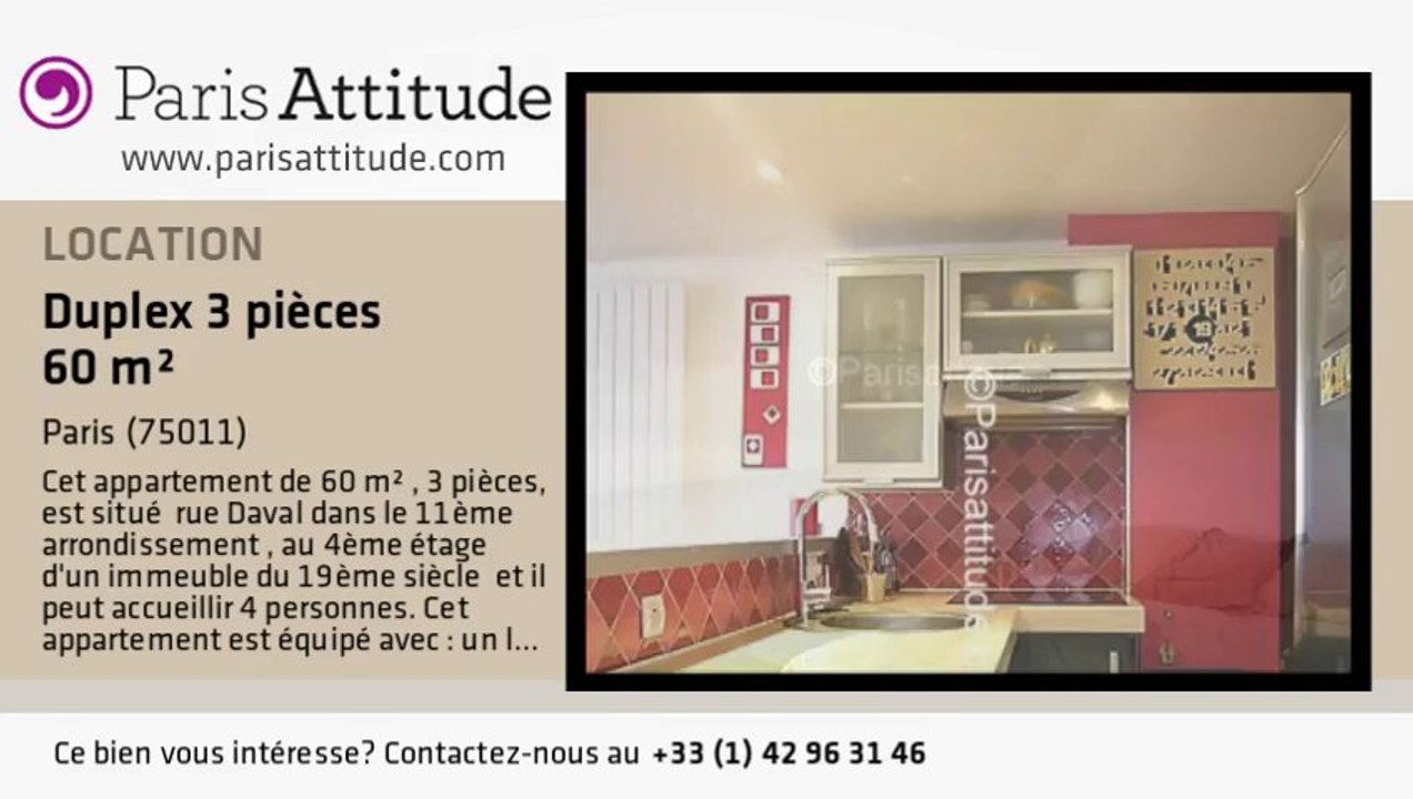 Duplex 2 Chambres à louer - Bastille, Paris - Ref. 7263